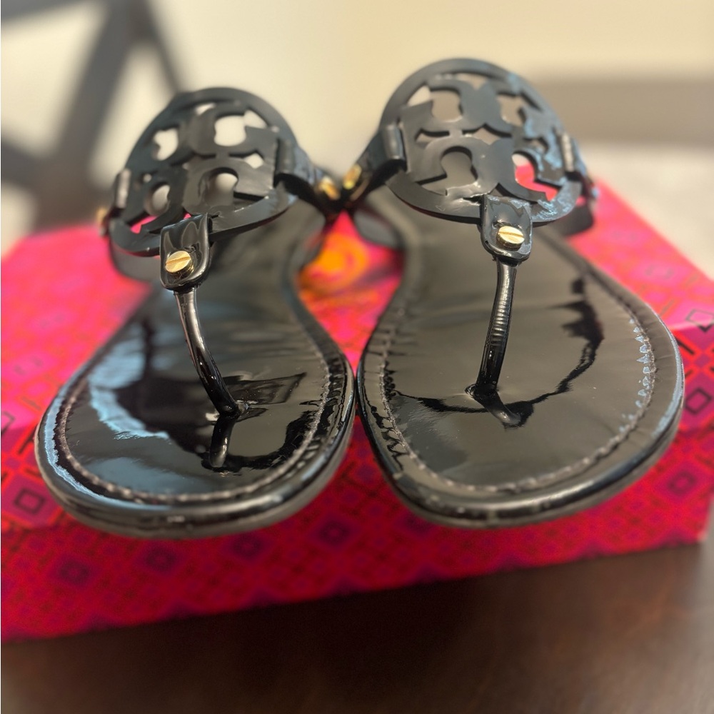 Tory Burch Patent Leather Miller Sandals